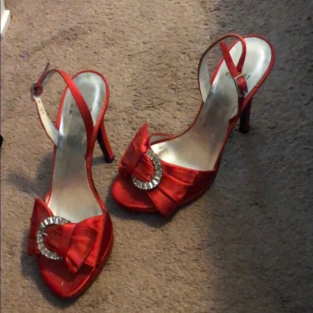 Red Statin Stuart Weizman Sandals - image 1